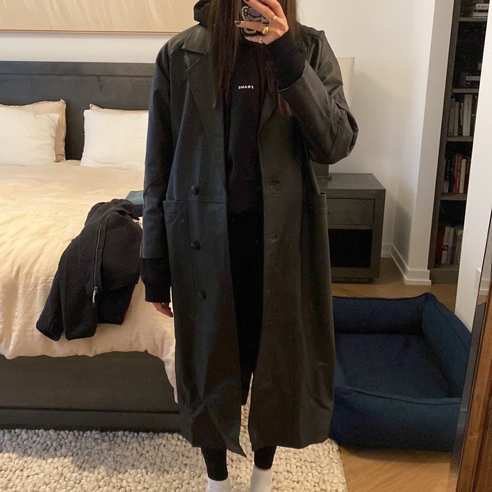 Vintage Genuine Leather Trench Coat